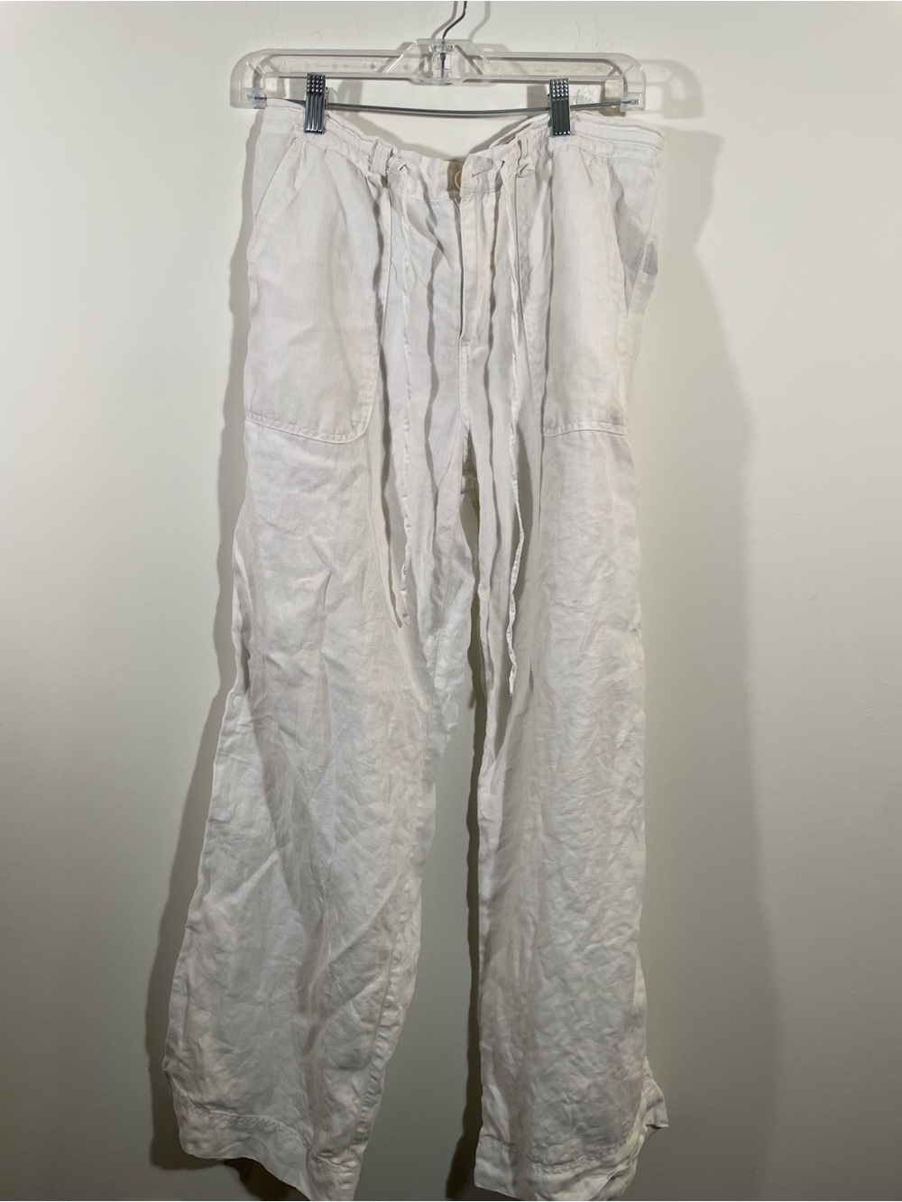 Lauren Ralph Lauren White wide leg linen pants 10